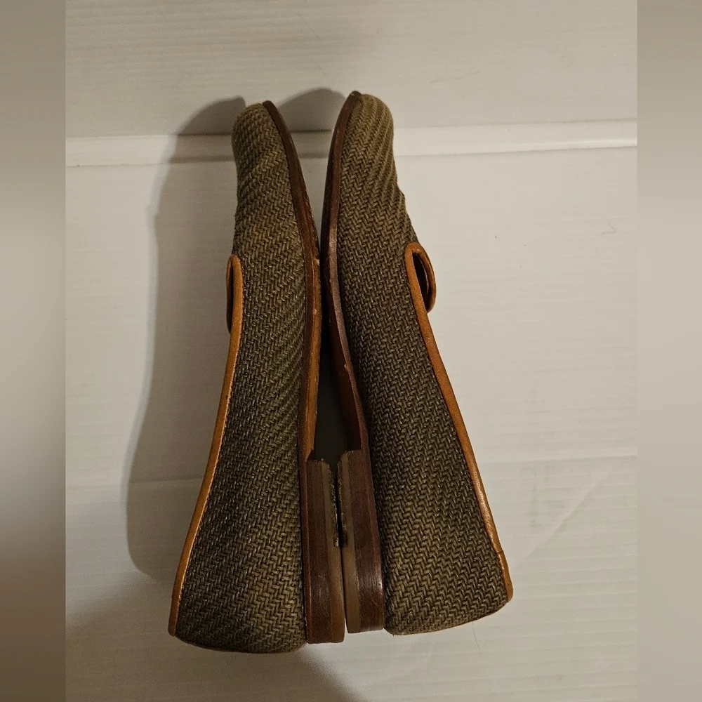 Stubbs&Wootton Woven Leather Smoking Slippers Loafers Women’s 7.5 Designer Flats